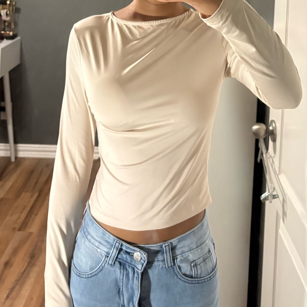 Elegant Cream Long Sleeve Top